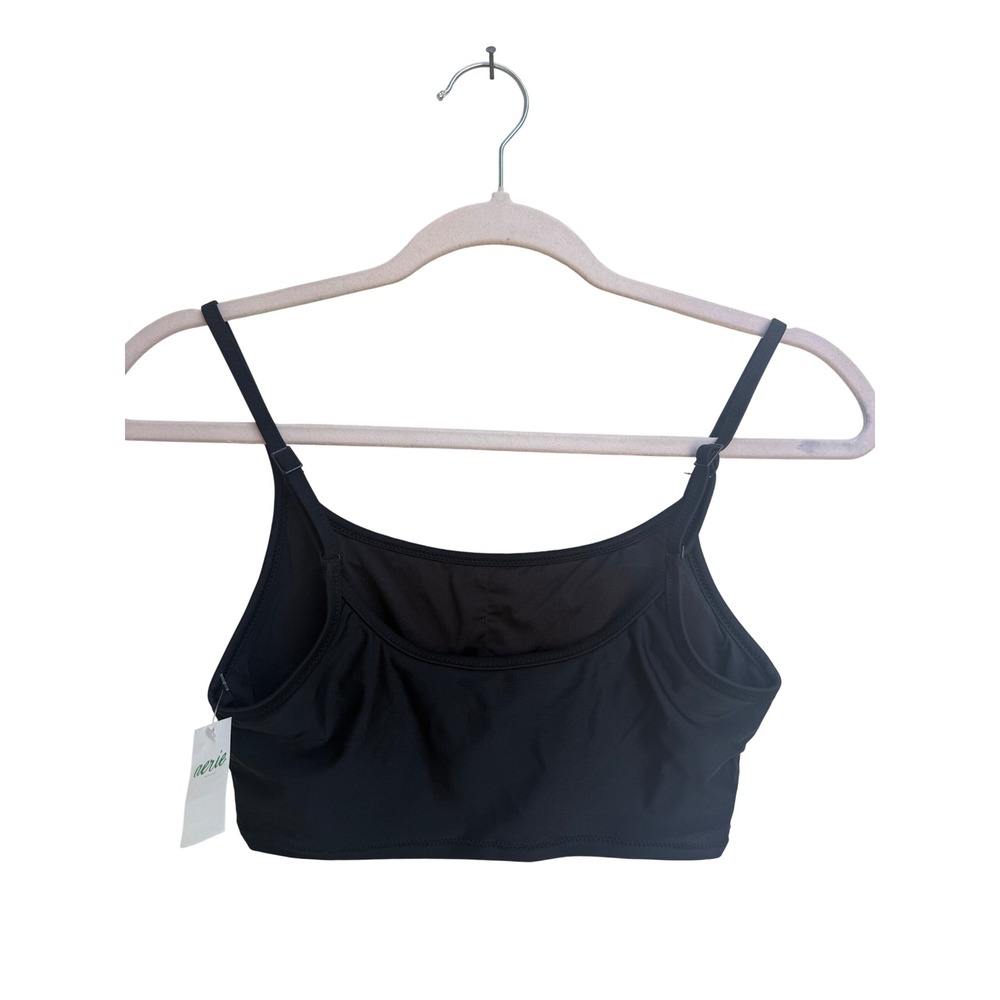 Aerie Black Scoop Neck Bikini Top Adjustable Straps Size Small - Picture 2 of 6